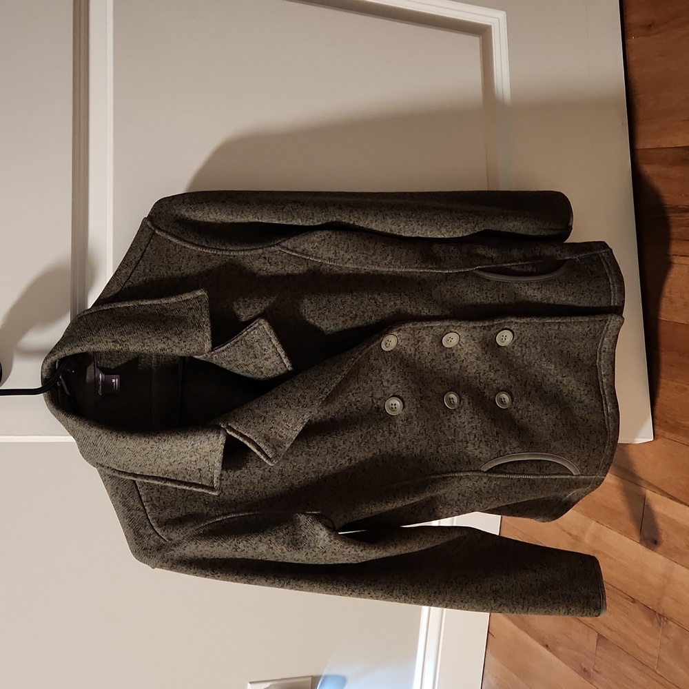 Eddie Bauer Sweater/Jacket; Green/Camo color; 6 front buttons; 2 side pockets